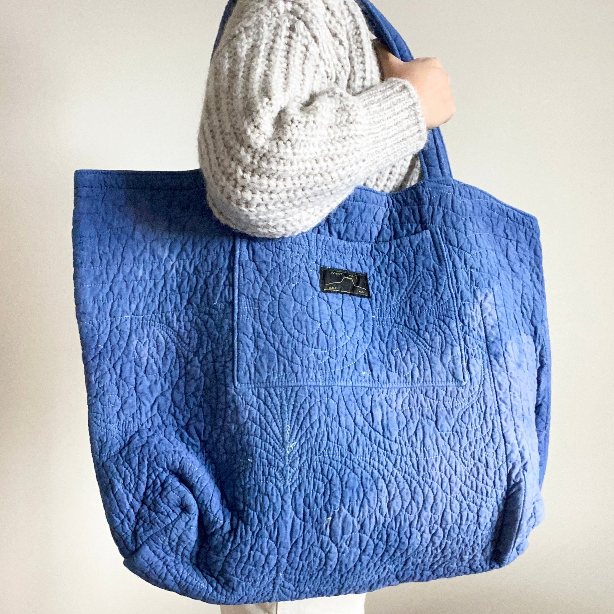 Quilted Tote- Large Indigo Batch No.3