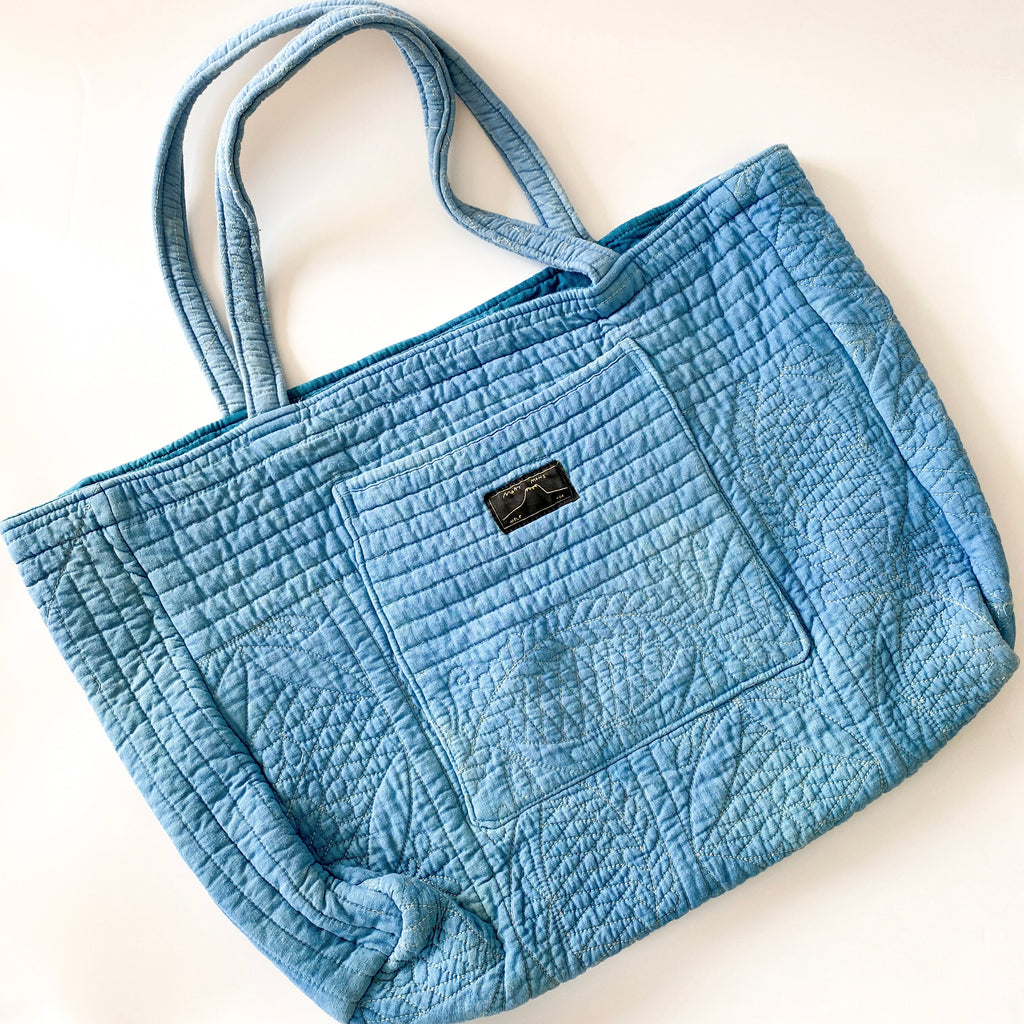 Quilted Tote- Large Indigo Batch No.2